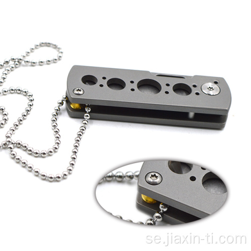Survival EDC Nyckelring Titanium hopfällbar mini fickkniv